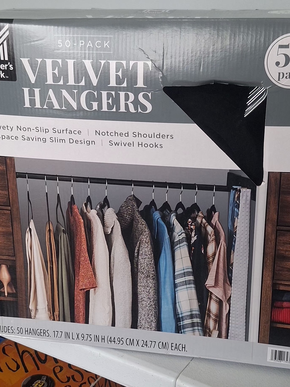 Member's Mark Velvet Hangers 50-Pack - Black NEW